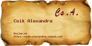 Csik Alexandra névjegykártya